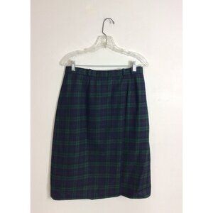 Blackwatch Plaid Wool Skirt Preppy Womens 14